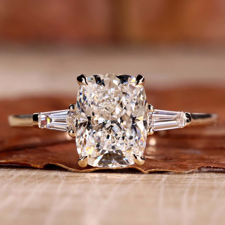 Elongated cushion engagement ring with timeless elegance for proposals.