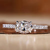 Oval diamond engagement ring with a classic cathedral setting