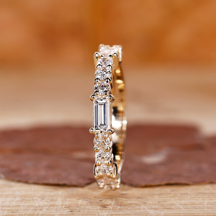 Baguette Diamond Wedding Band in prong setting
