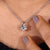Model wearing diamond solitaire pendant Model wearing diamond solitaire pendant