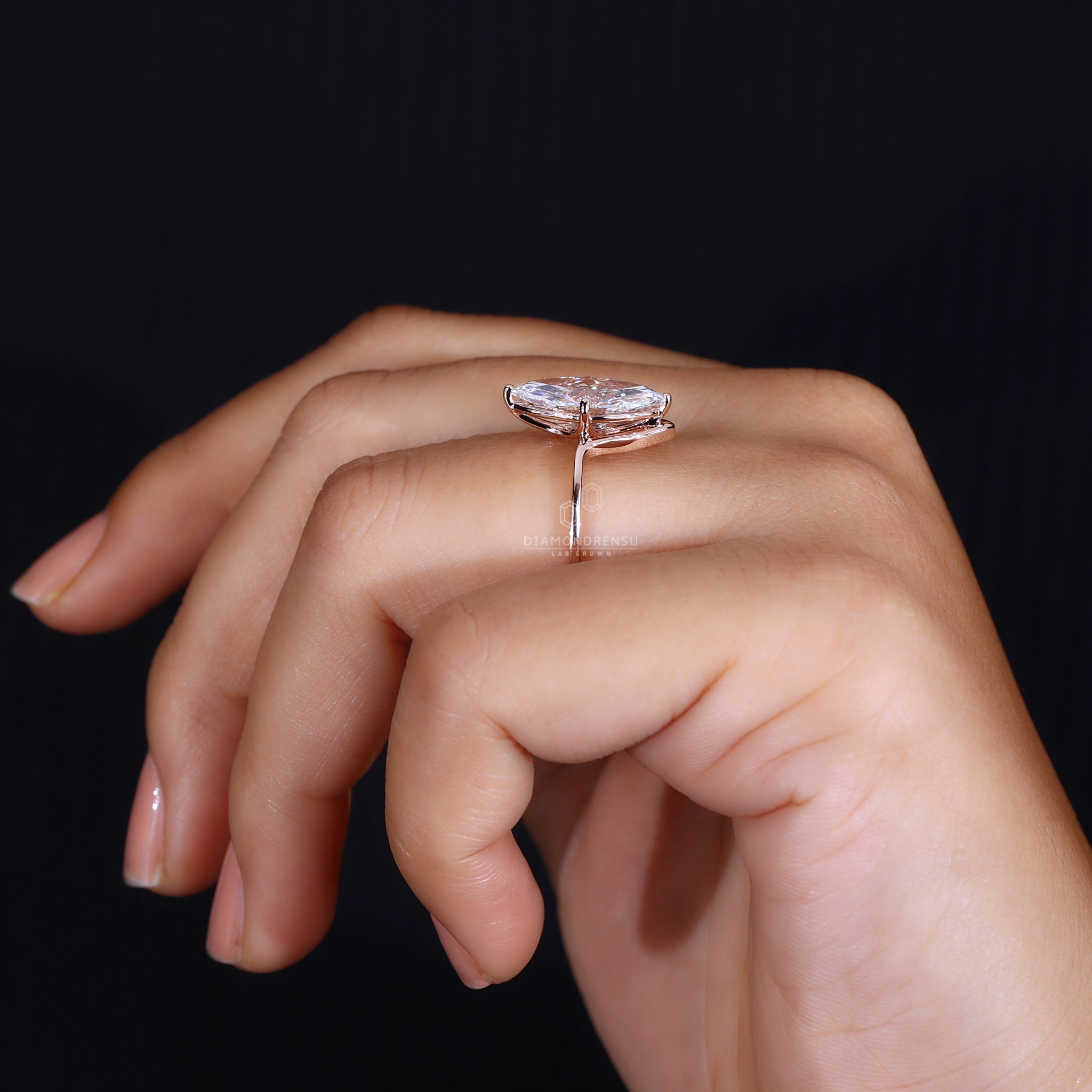 Lab grown diamond ring with a clean, modern cut.