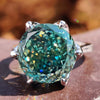 Cathedral setting engagement ring with milgrain detail.