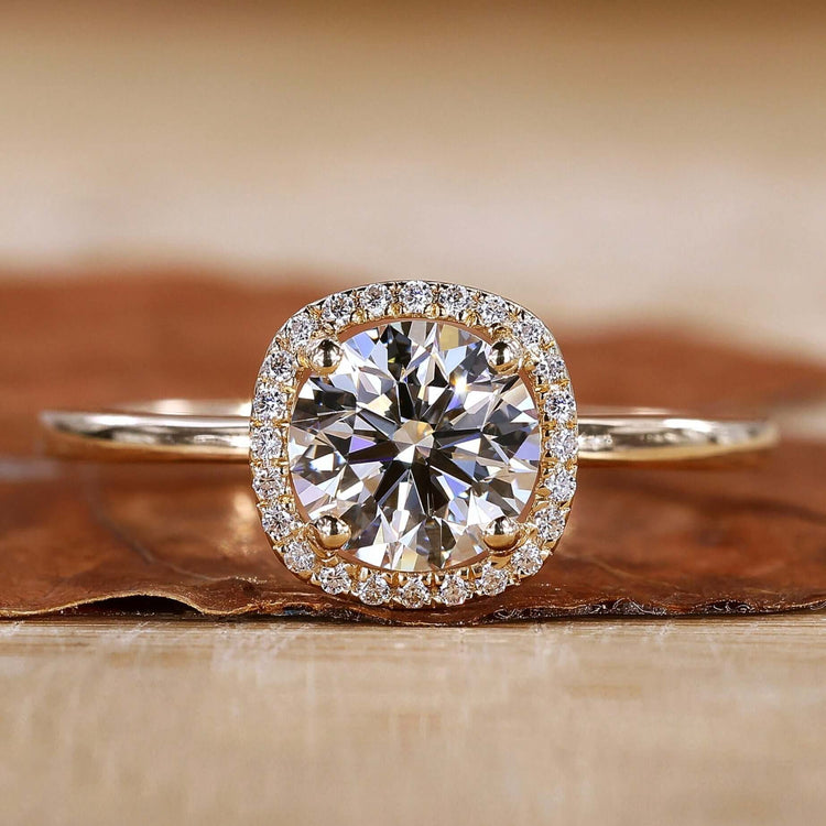 Halo Engagement Ring with a classic design, perfect for special occasions.