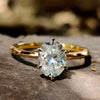 Oval solitaire engagement ring on hand