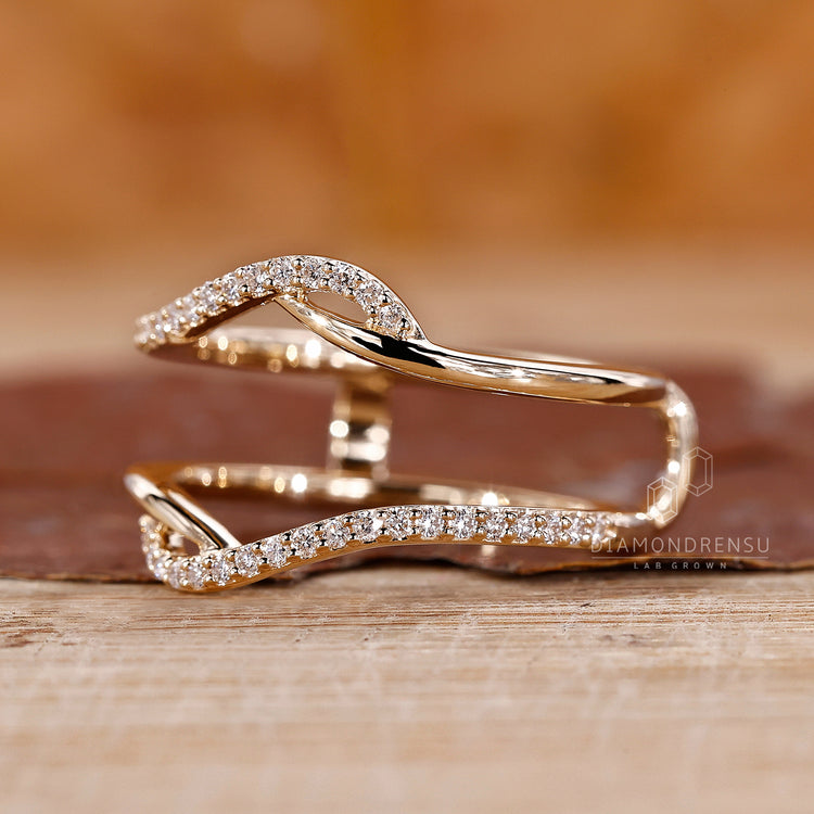 Lab grown round diamond enhancer band.