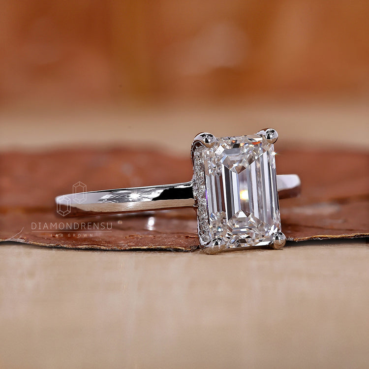 Custom engagement ring with IGI certified lab grown diamond.