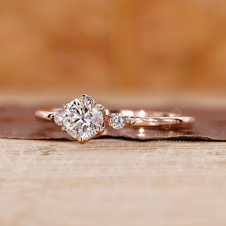 Rose gold ring crafted into handmade ring style.