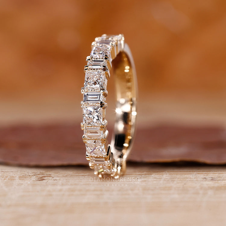 Lab Grown Diamond half eternity ring with handmade details.