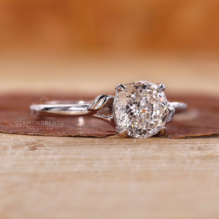 Buy engagement ring with Portuguese cut diamond.