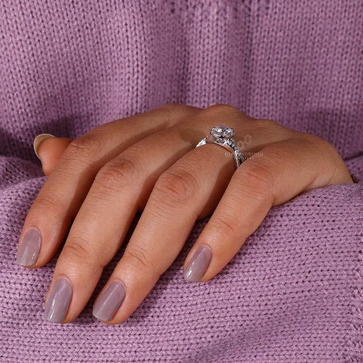 Stunning halo engagement ring offering exceptional sparkle and elegance.