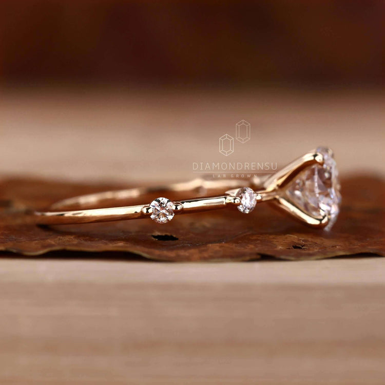 Classic engagement ring featuring a round diamond ring with a 4 prong engagement ring setting for a refined look.