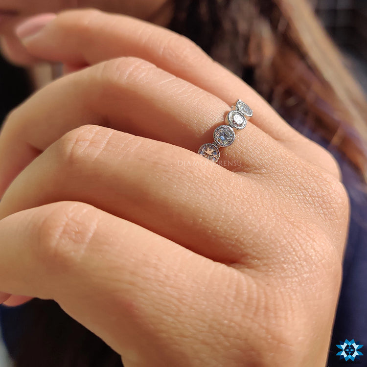 Eternity White Gold Milgrain Wedding Band