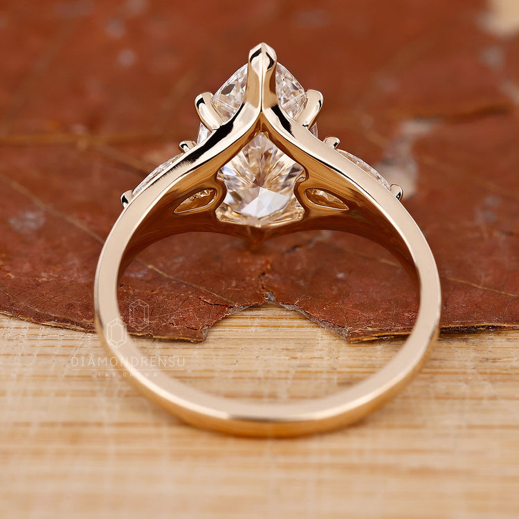 Custom engagement ring with 6 prong setting.