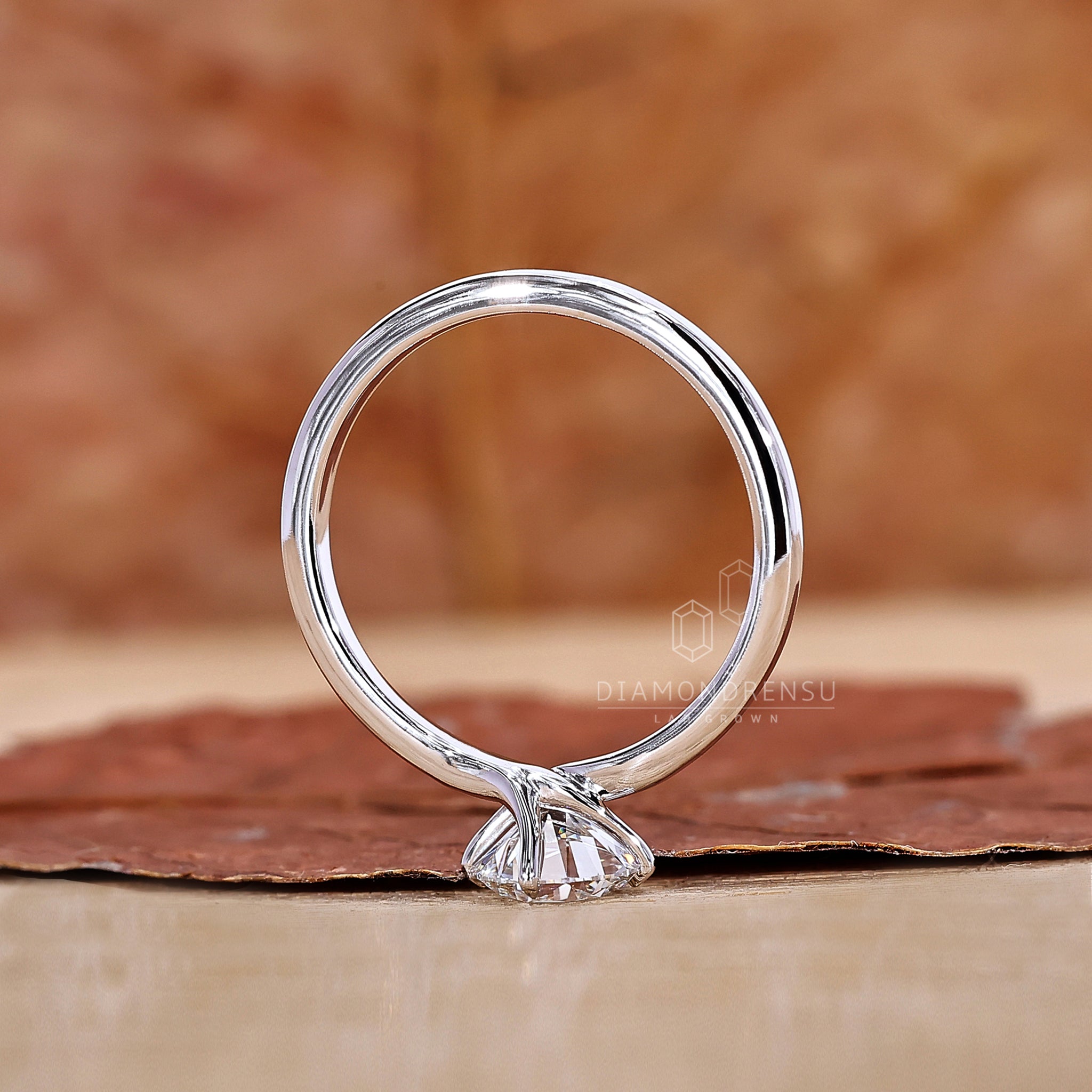 Lab Grown Diamond set in white gold ring.