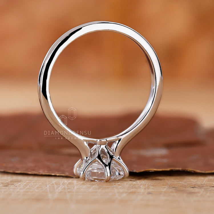 Handmade engagement ring with a modern solitaire look.