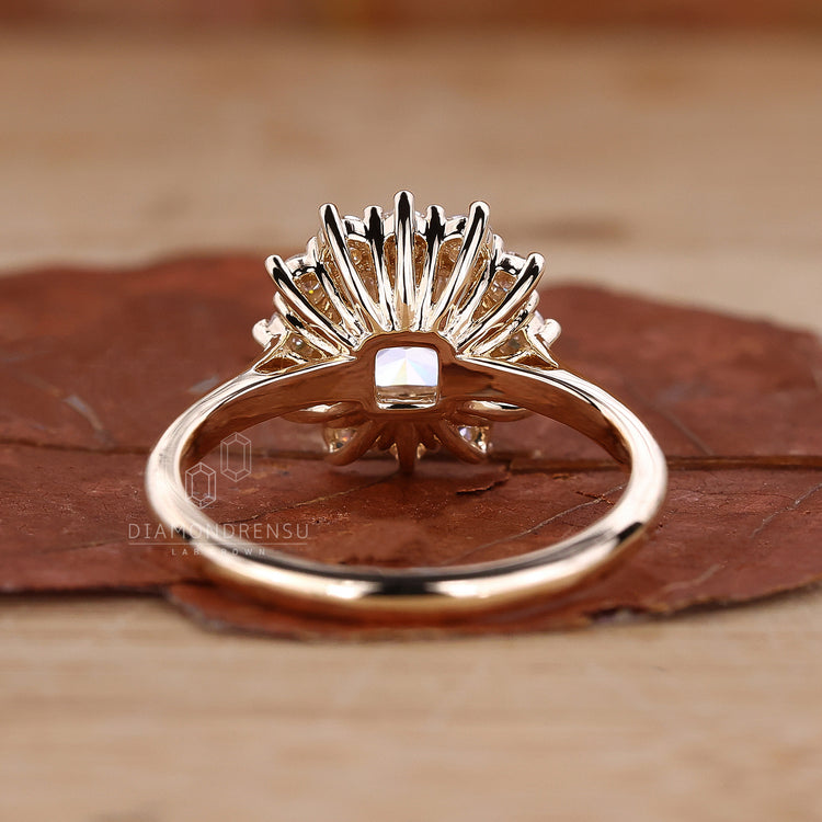 IGI certified cushion cut engagement ring.