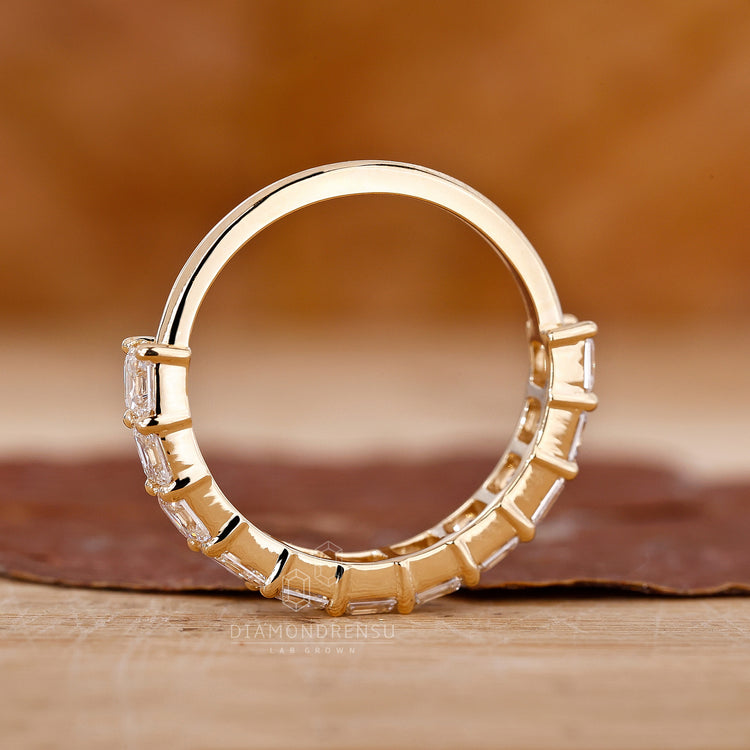 Unique Asscher diamond wedding ring.