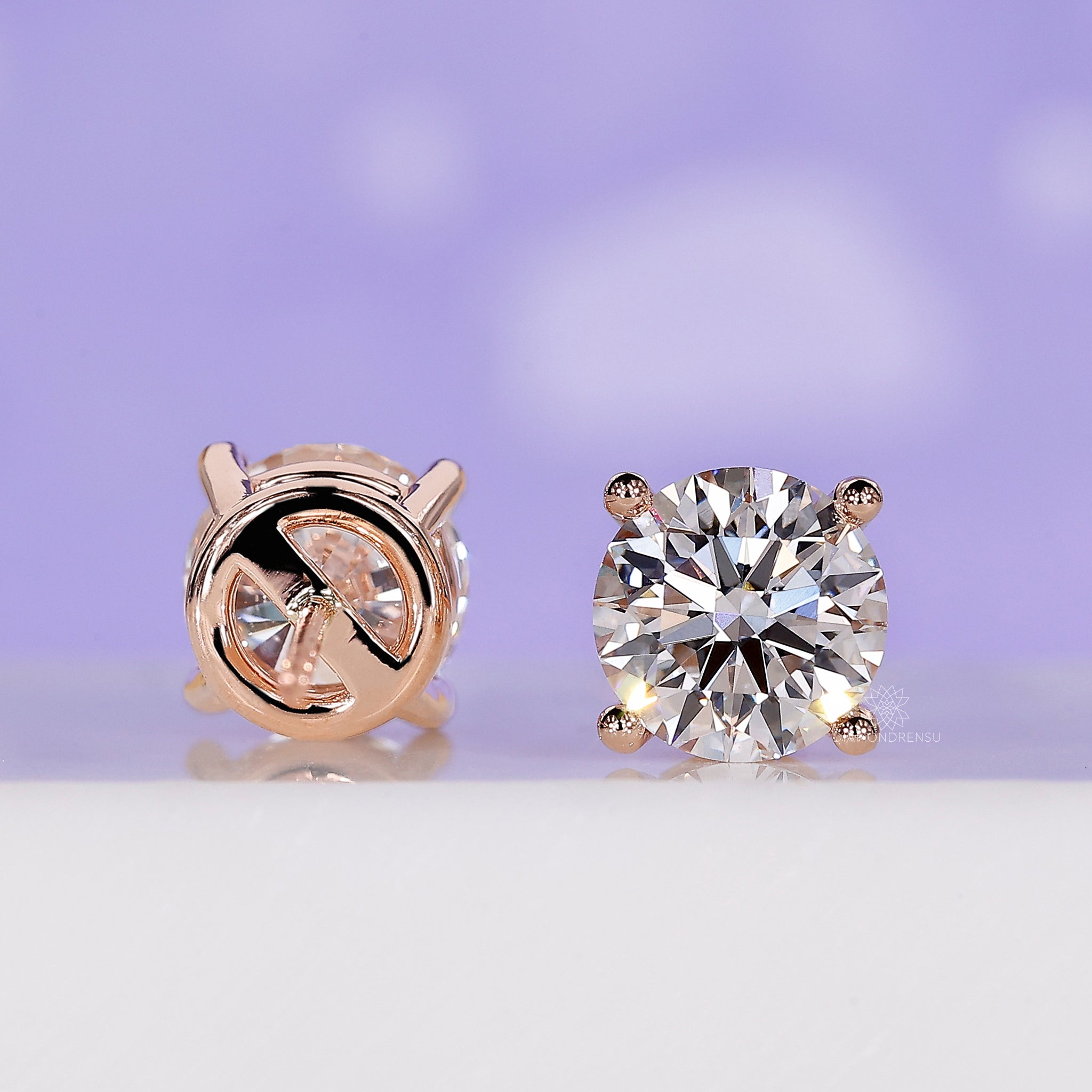 Classic push back diamond earrings.