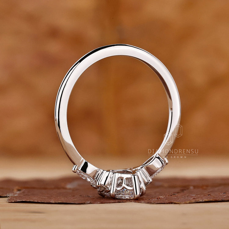 Unique engagement ring crafted as marquise engagement ring.