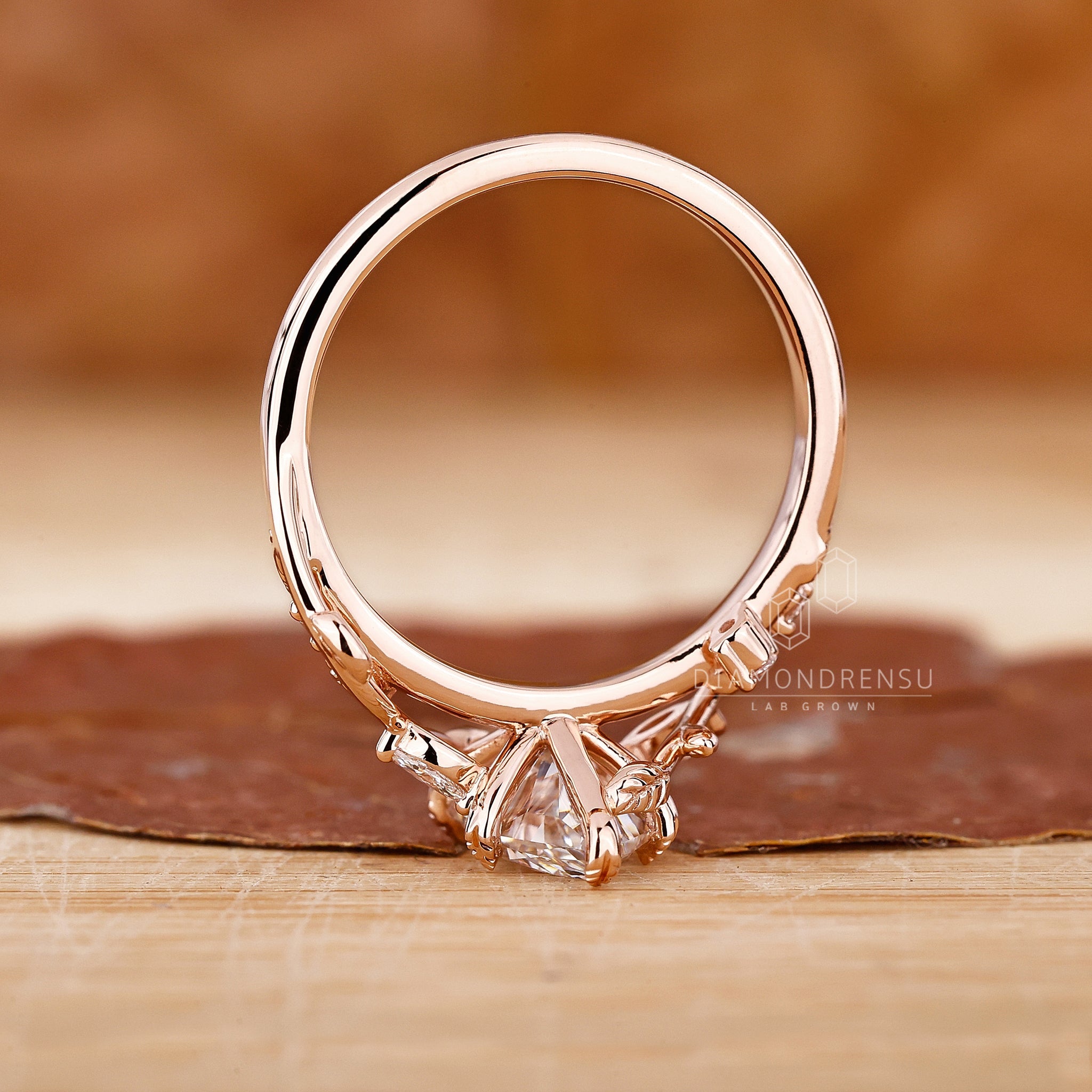 Lab Grown Diamond set in a Dutch Marquise Cut Ring design.