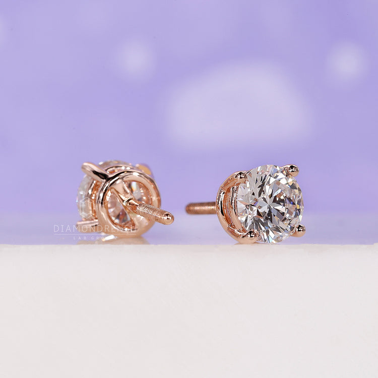 Classic rose gold stud earrings.