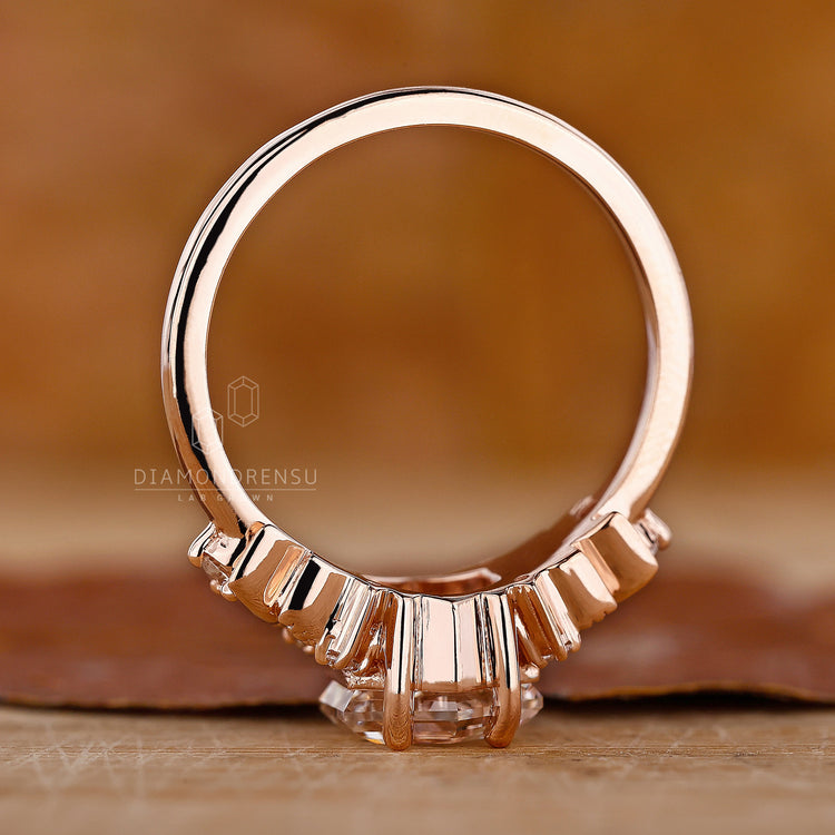 Custom engagement ring designed with prong setting.