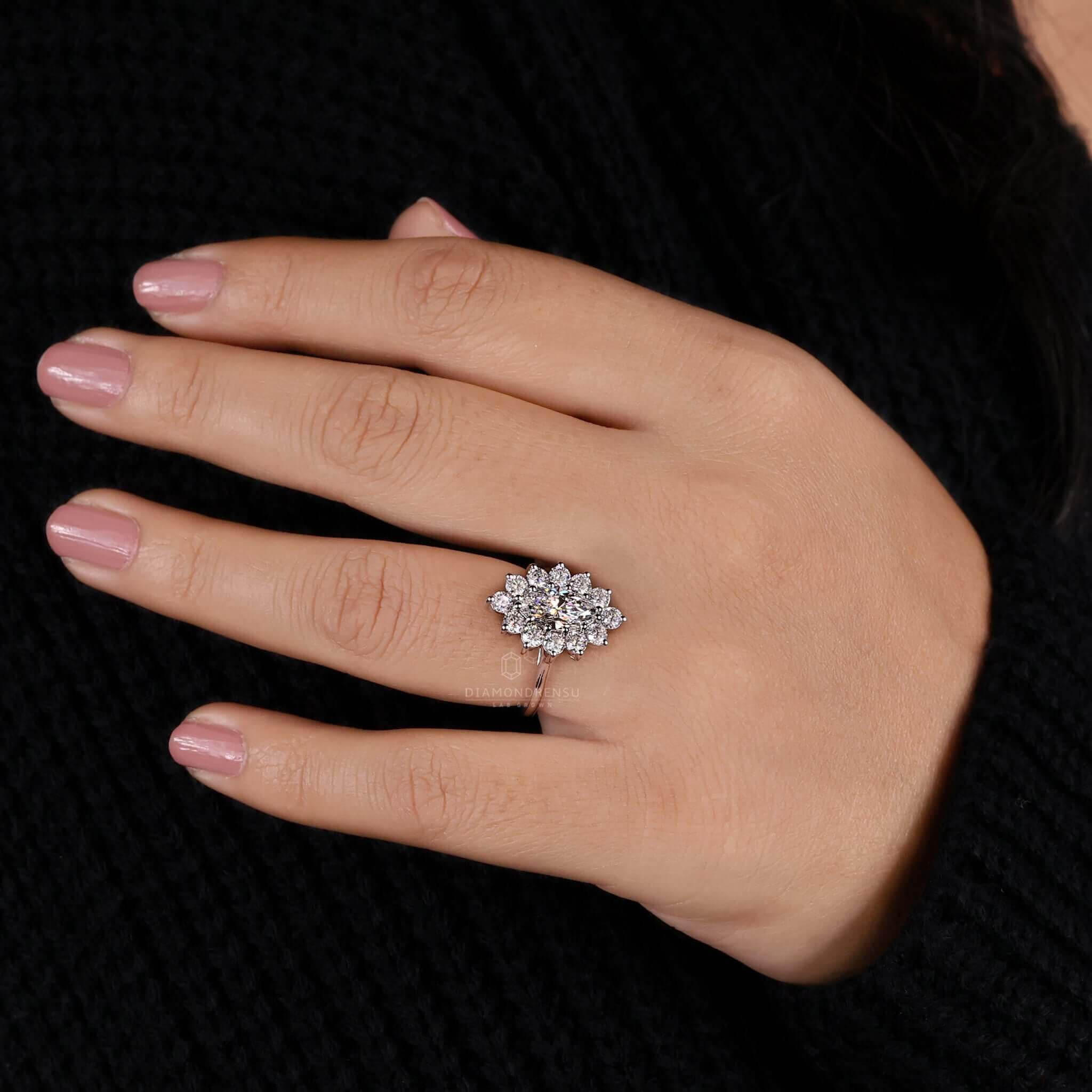 Prong diamond ring with igi certified lab grown diamond, perfect as a uk engagement ring for eco-conscious buyers.