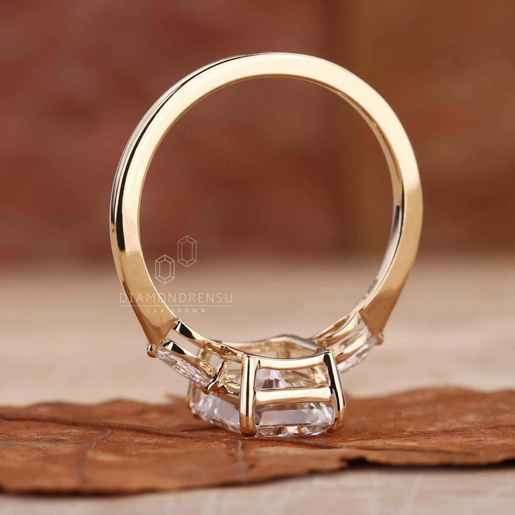 Diamond ring radiant with a classic yellow gold ring setting, crafted for engagement ring for women who love timeless elegance.