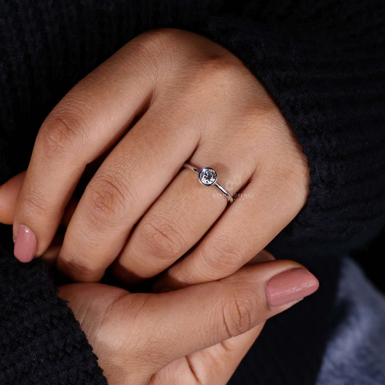 Stunning bezel set diamond ring designed for her.