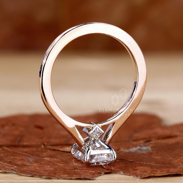 IGI certified radiant cut diamond ring.