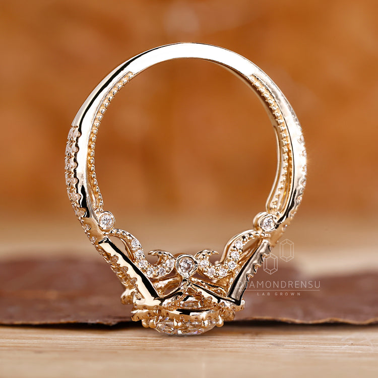 Unique ring featuring Jubilee and pave style.