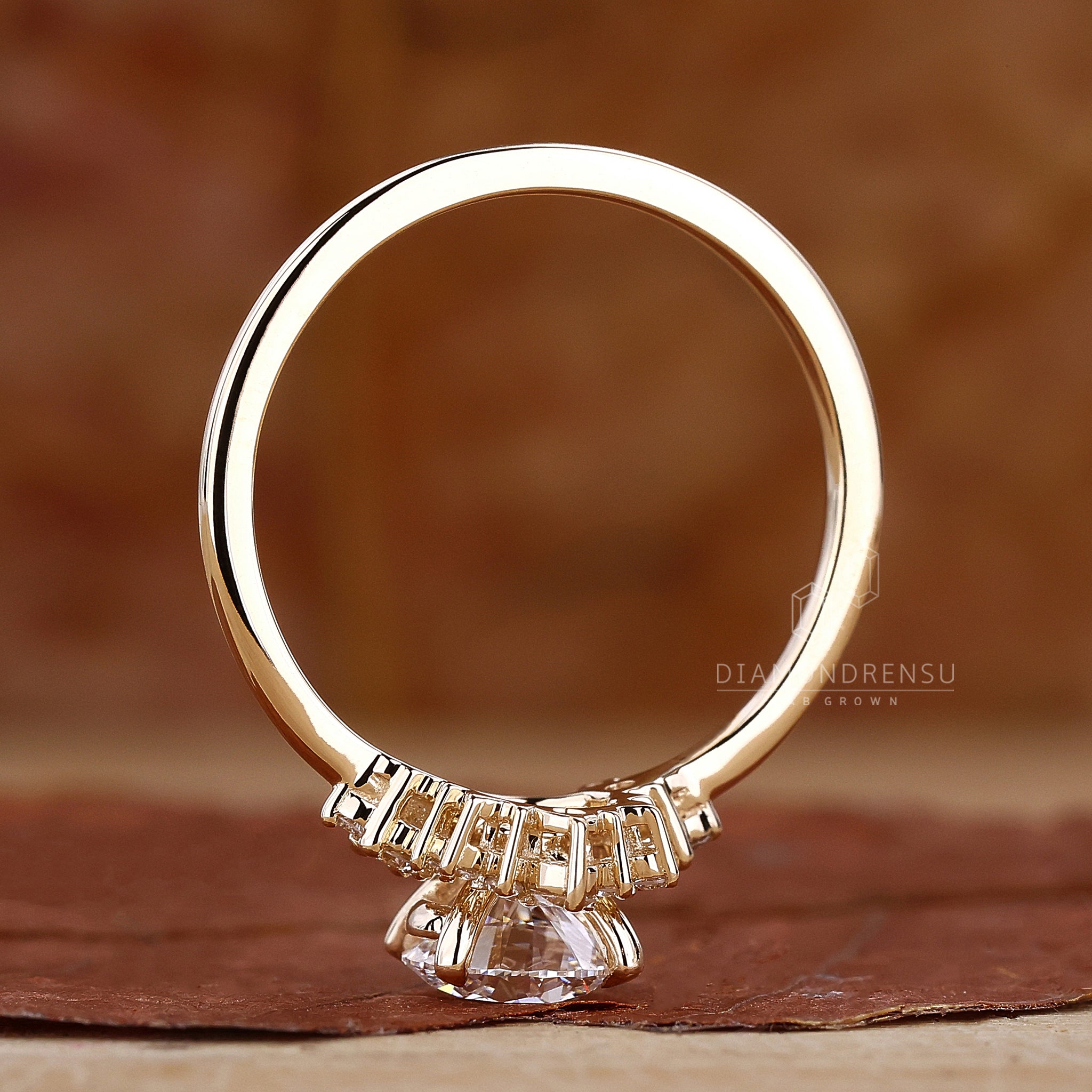 Diamonds London UK round halo ring.