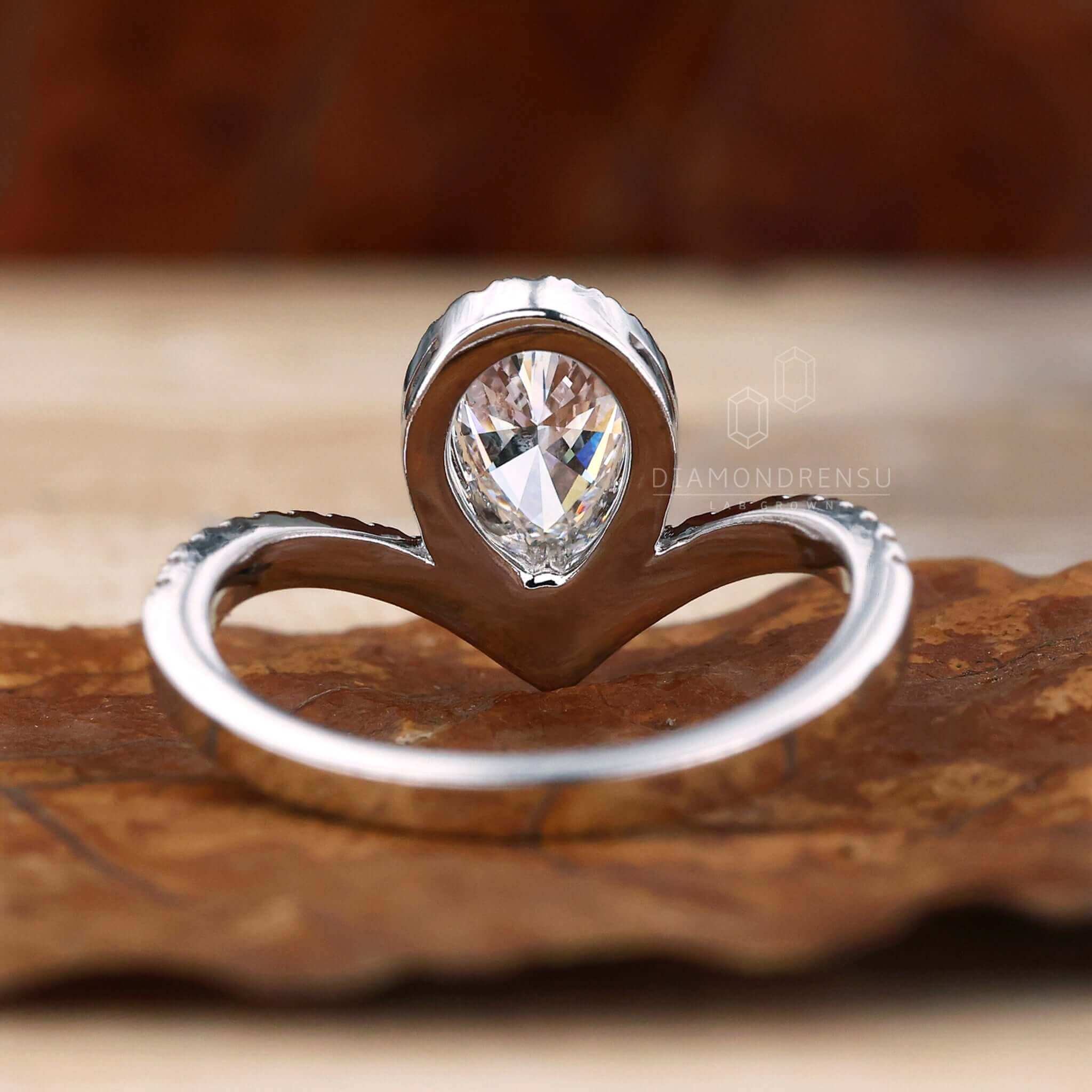 Unique engagement ring with pave set diamonds, designed for those seeking timeless beauty and elegance.