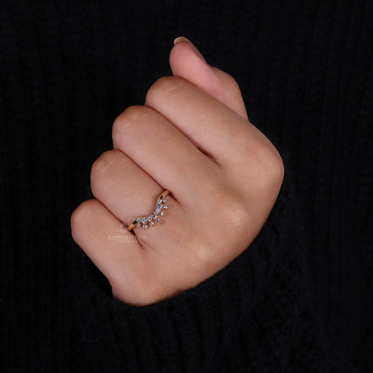 Tiara eternity wedding band with crown style