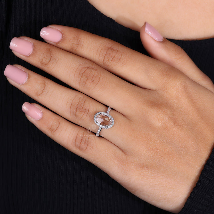 Buy engagement ring with halo ring setting.