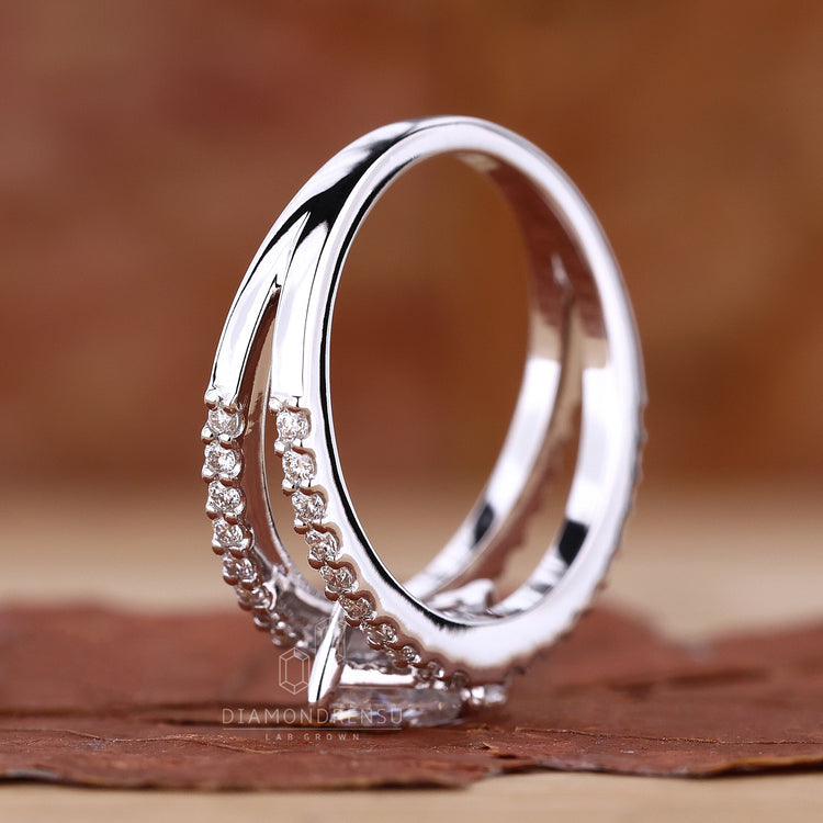 UK engagement ring with east west setting.