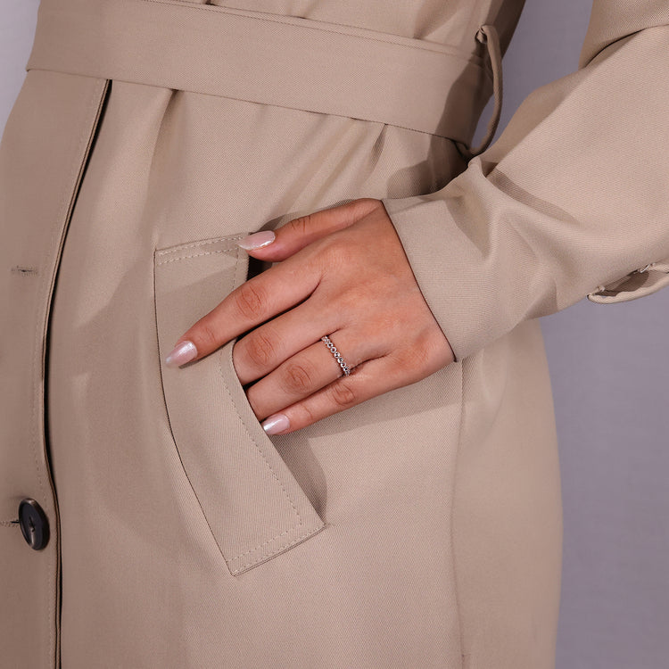 Rose cut wedding band in rose gold with round diamonds.