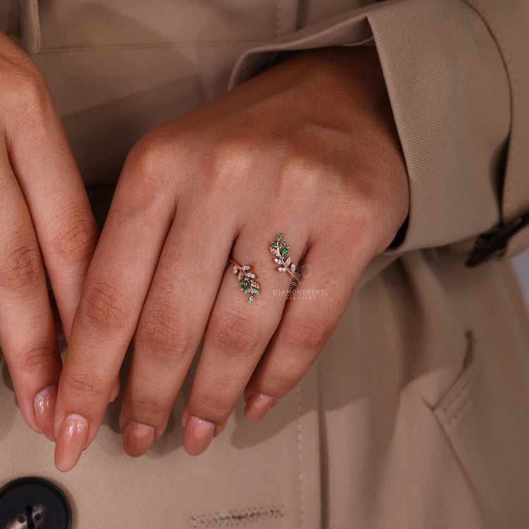 Ring enhancer wedding band designed to wrap around engagement rings.