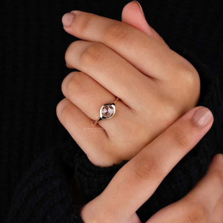 IGI certified engagement ring with handmade flair shank band.