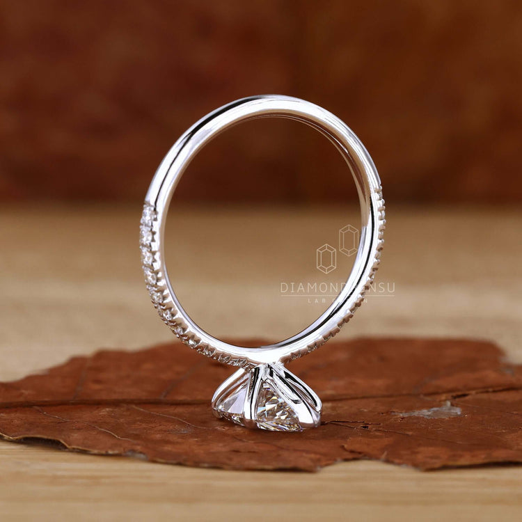 Pave engagement ring in white gold, perfect for a timeless statement.