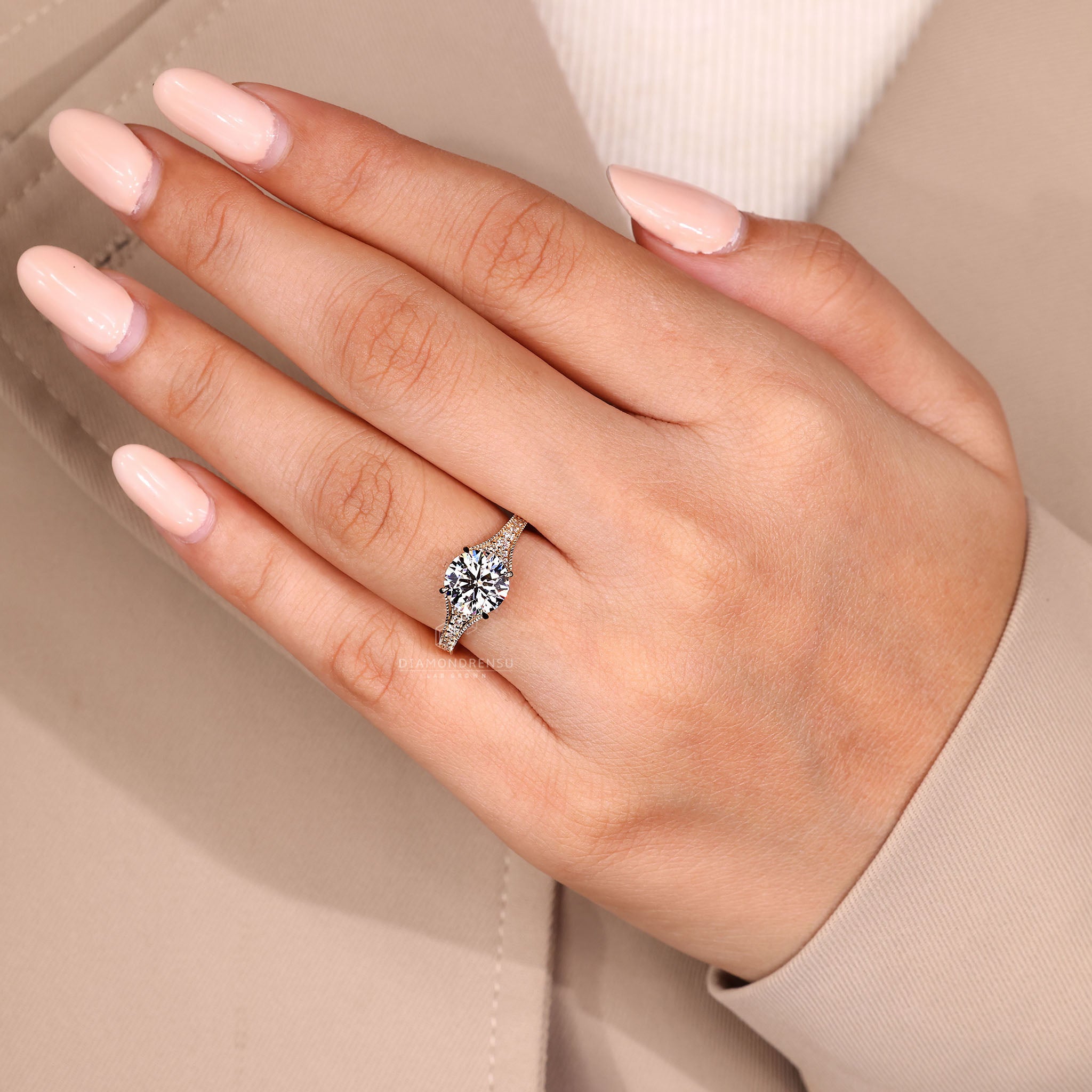 Handmade ring shaped by expert hands.