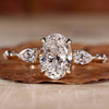 Oval diamond engagement ring with a classic claw prong ring design, perfect for a timeless and elegant proposal.