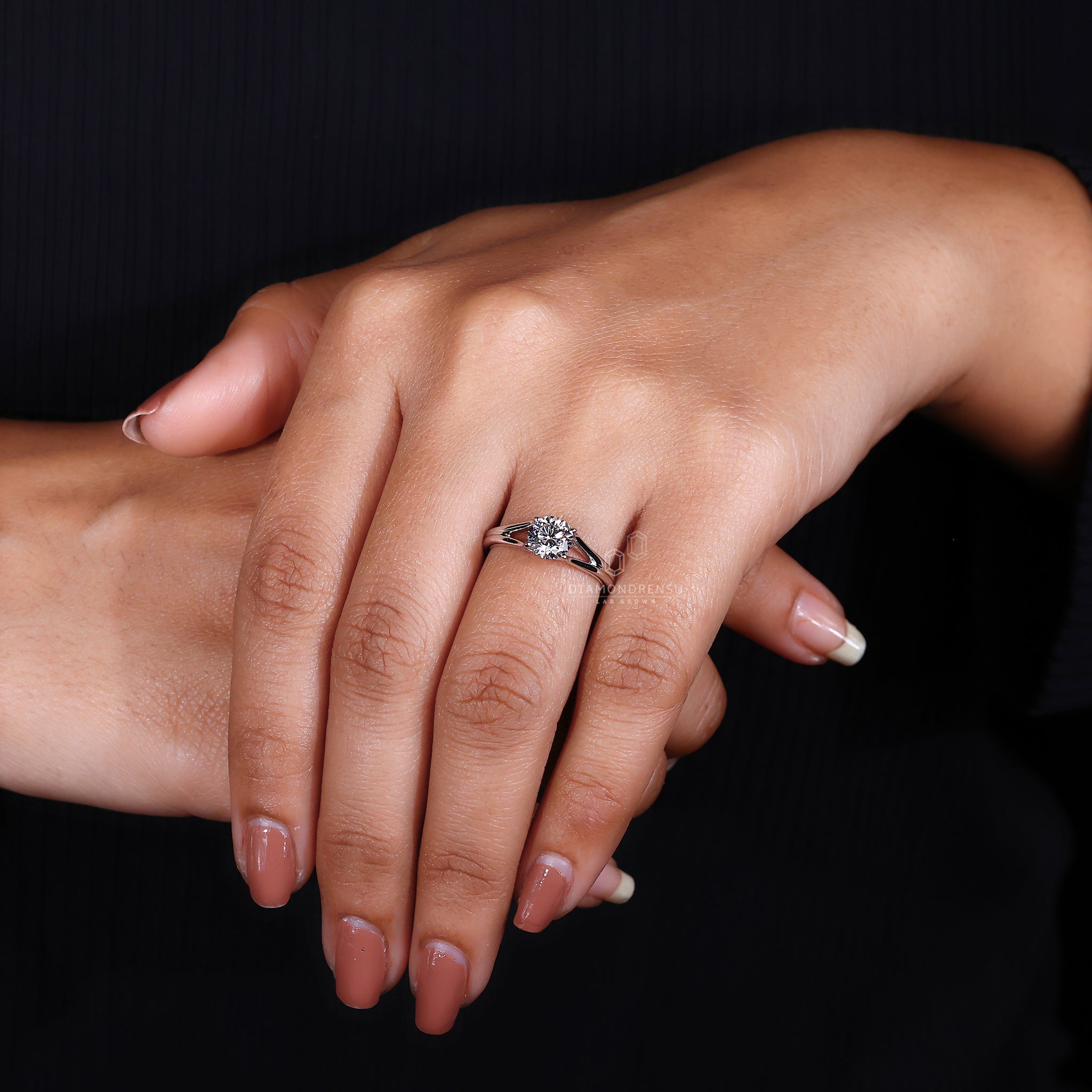 Buy this UK engagement ring with a lab grown diamond.