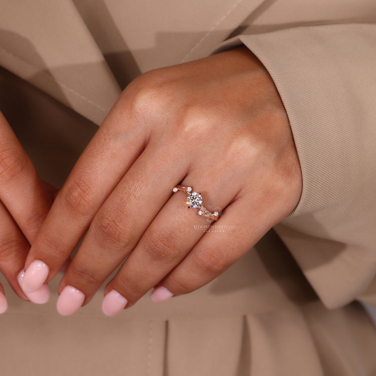 Custom engagement ring in nature inspired ring design