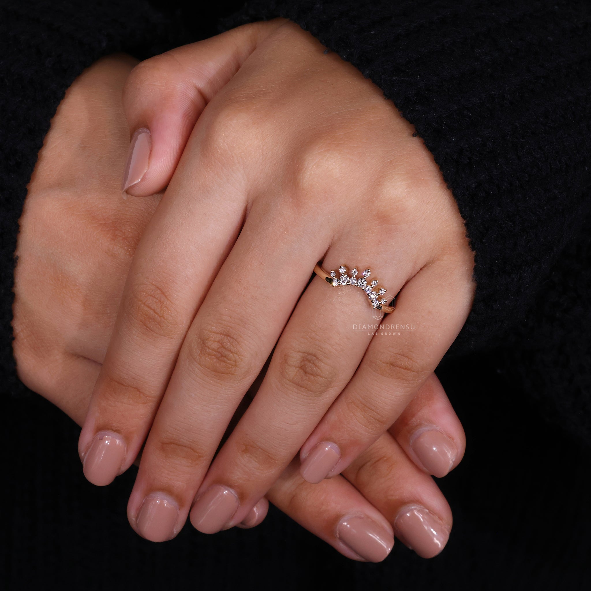 Crown Eternity Band in yellow gold