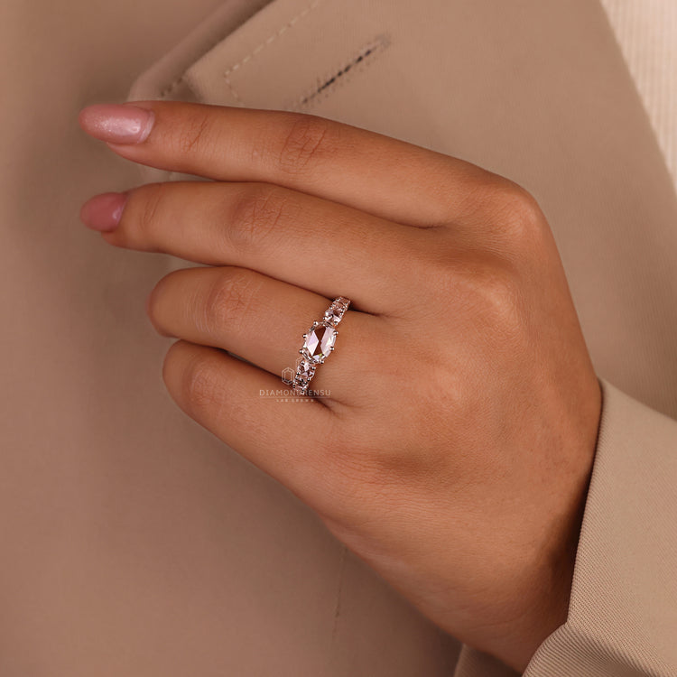 Custom engagement ring in cushion cut ring design