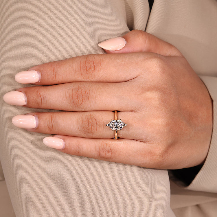 Hidden halo engagement ring for added brilliance.