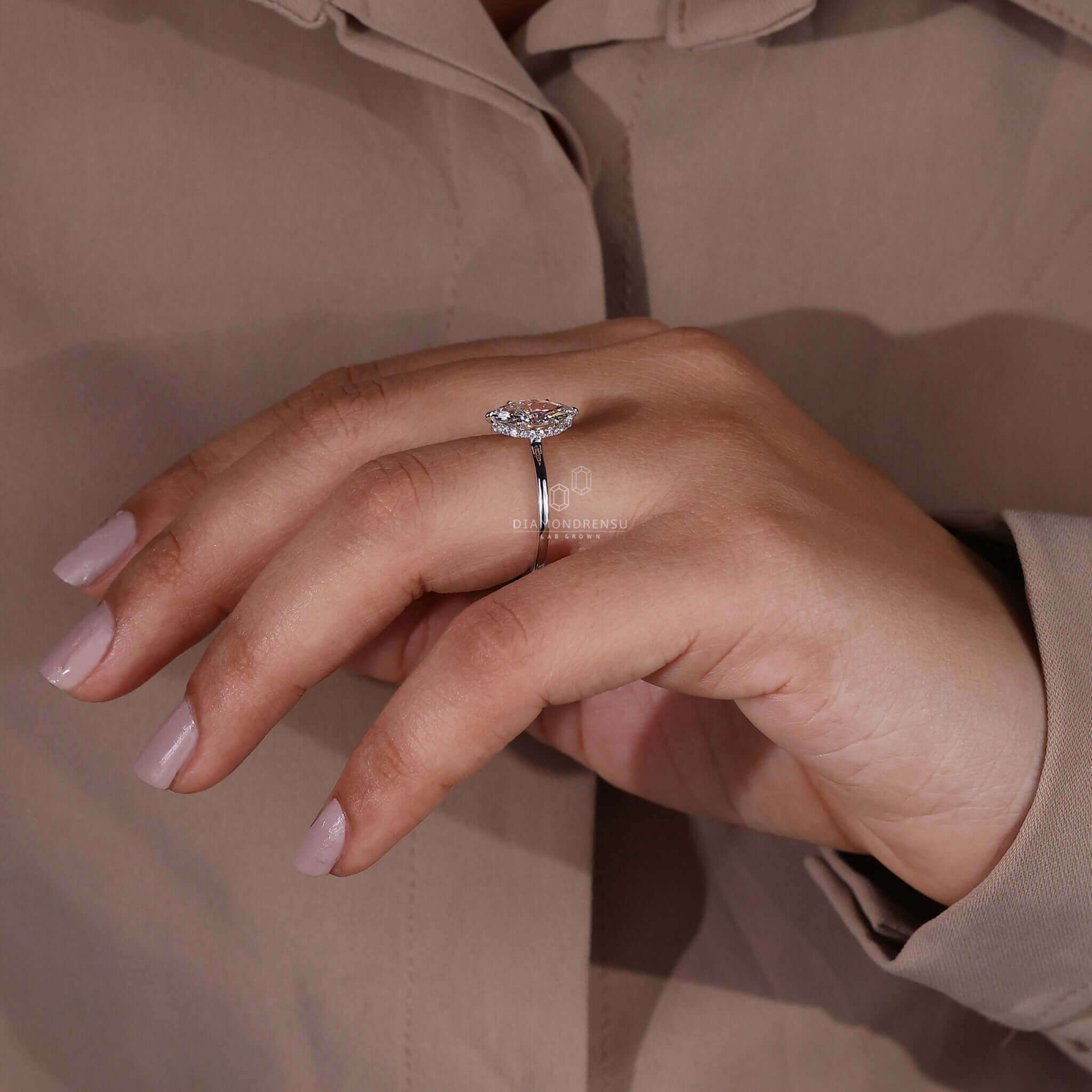 Handmade marquise cut solitaire diamond ring for unmatched charm.