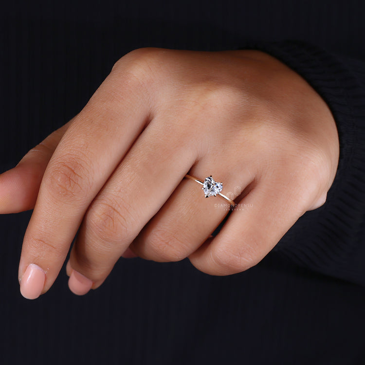 Buy engagement ring with heart shaped diamond.