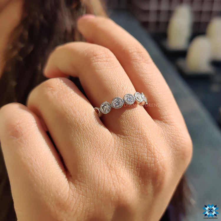 Eternity White Gold Milgrain Wedding Band